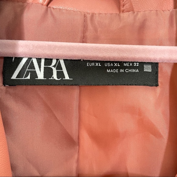 ZARA Faux Leather Biker Moto Jacket Marsala - Picture 10 of 12
